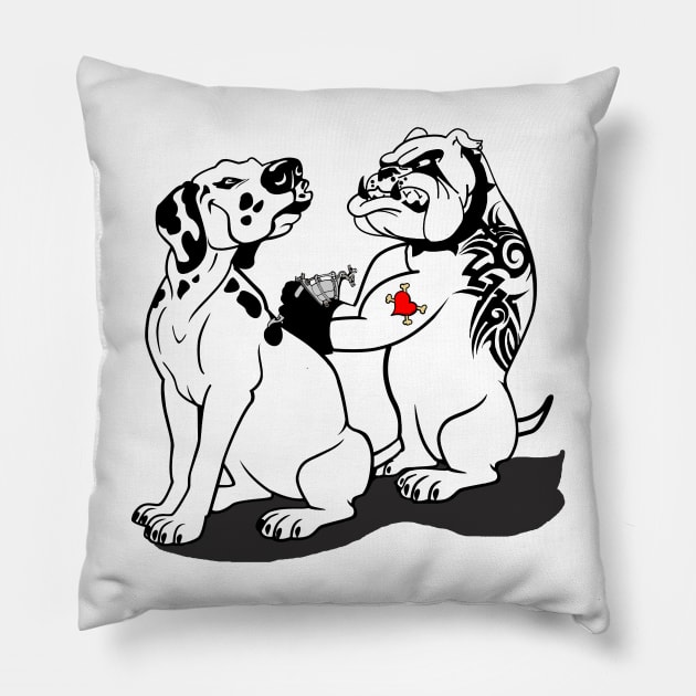 Dalmatian Tattoo Studio Pillow by Quentin1984