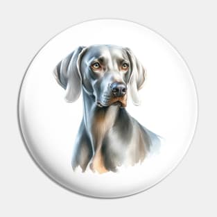 Weimaraner Watercolor Painting - Beautiful Dog Pin