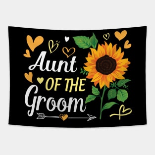 Sunflower Heart Aunt Of The Groom Husband Wife Wedding Day Tapestry