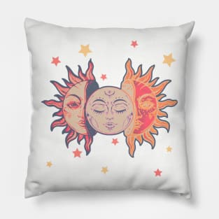 Star child of the moon and sun ( dreamy purple bg, matte 1 version) Pillow