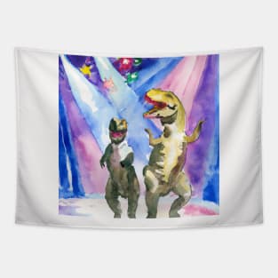 T-Rex Couple Dancing Tapestry