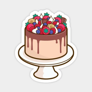 Strawberries, Blueberries, Raspberries and Meringues Birthday Cake Magnet