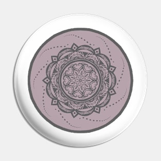 Swirl Pink and Gray Mandala Pin