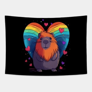 Capybara Valentine Day Tapestry