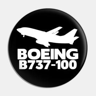 Boeing B737-100 Silhouette Print (White) Pin