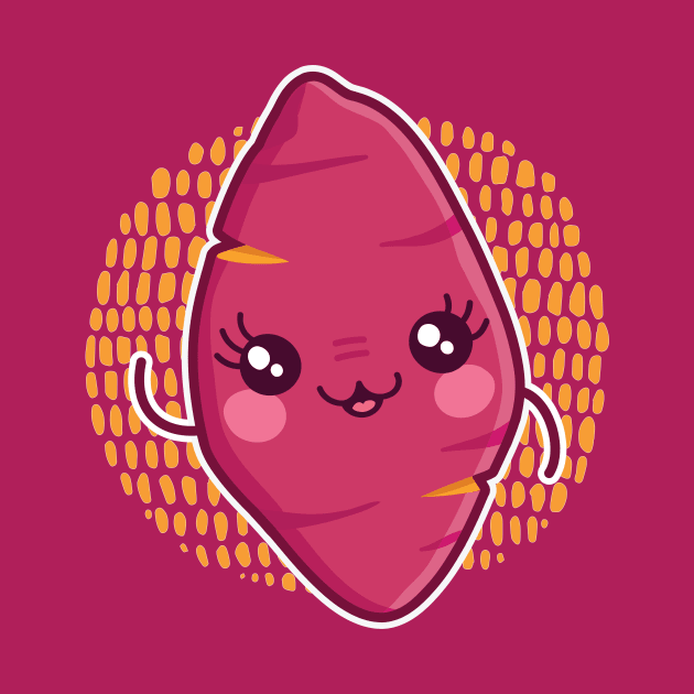 Kawaii Sweet Potato // Cute Kawaii Yam by SLAG_Creative