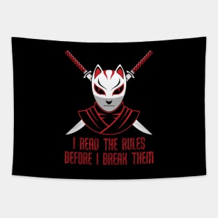 Ninja Cat-I read the rules before i break them Tapestry