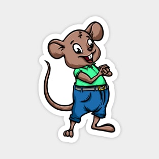 Cute Anthropomorphic Human-like Cartoon Character Rat in Clothes Magnet