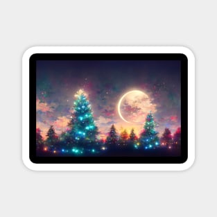 Winter Holiday Chrismas tree Landscap gift designs Series 02 Magnet