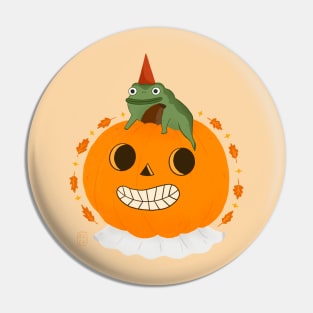 Frog and pumpkin person Pin