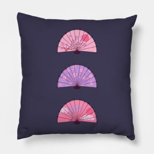 Pink and purple Japanese fans Pillow