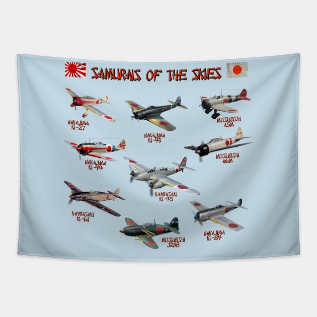 Samurais of the Skies Tapestry by MilMerchant