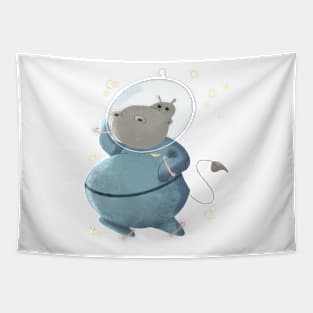 Hippopotamus in Space Tapestry