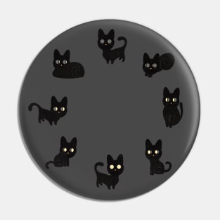 Black Cats Moon Phases Pin