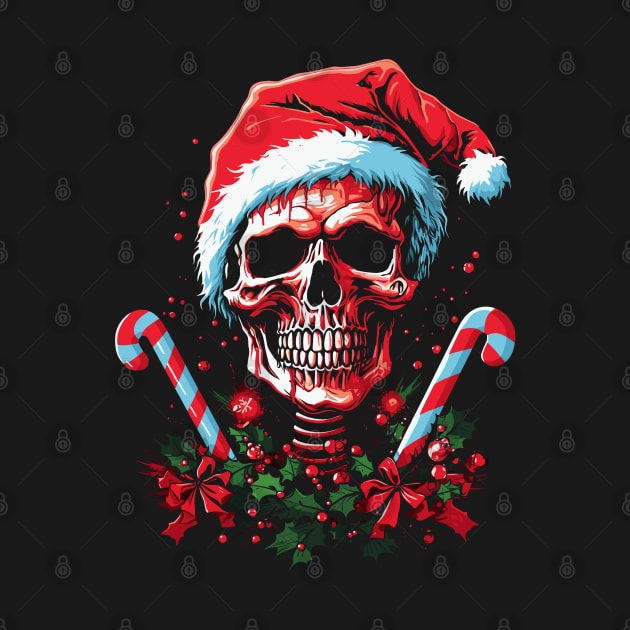 christmas skull santa scary design by legend