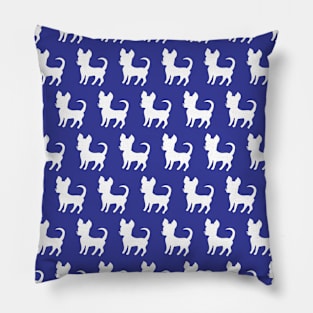 Chihuahua silhouette print (large) blue Pillow