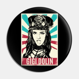 Vintage Gigi Dolin Wrestling Pin