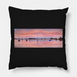 Tranquil yachts at sunset Pillow