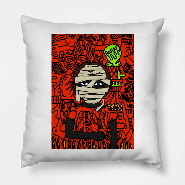 Serene Grace: An Exquisite Portrait Pillow by Hashed Art