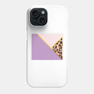 Abstract leopard print, color blocking purple Phone Case