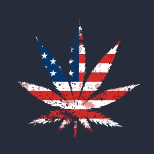 United Stated Flag into a weed leaf T-Shirt