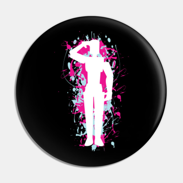 Gaming Salute Emote Pink Blue Roblox Emote Pin Teepublic Fr - roblox logo pink and blue