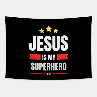 Jesus Is My Superhero | Christian Typography Tapestry