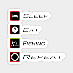 Sleep Eat Fishing Repeat Shirt Magnet