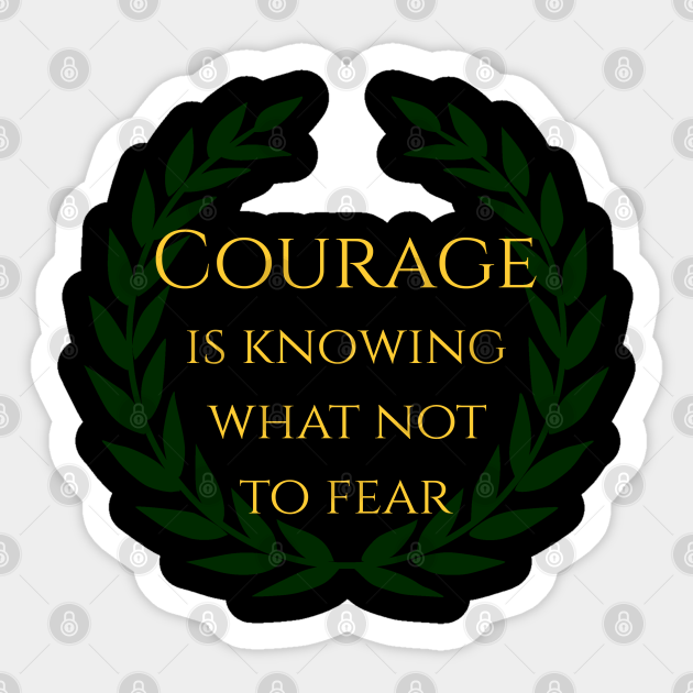 Courage Is Knowing What Not To Fear Greek Quotes Aufkleber Teepublic De