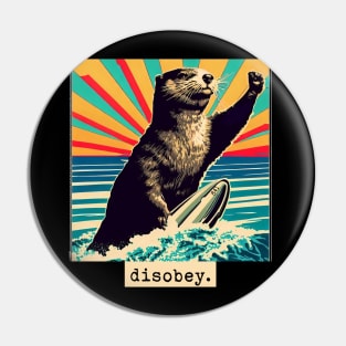 disobey. surfing otter 841 [white background] Pin