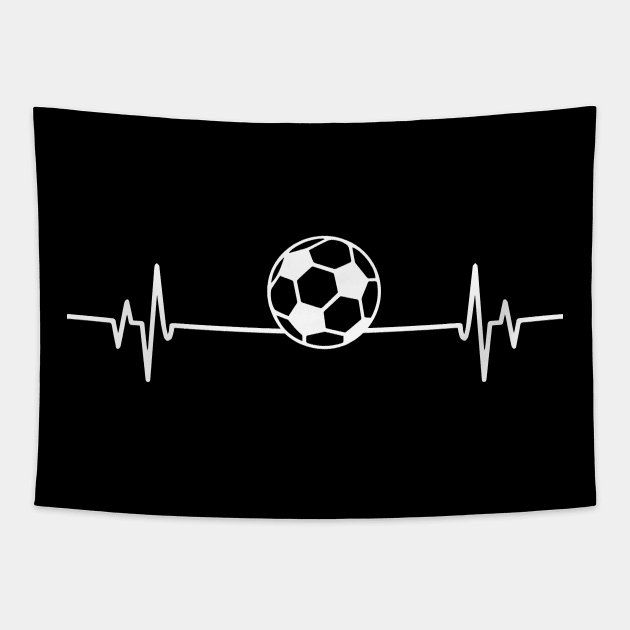 Soccer heartbeat - Cool Funny Soccer Lover Gift Tapestry by DnB