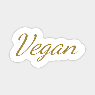 Vegan Gold Typography Art Minimal Design Magnet