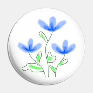 Blue floral watercolor art Pin