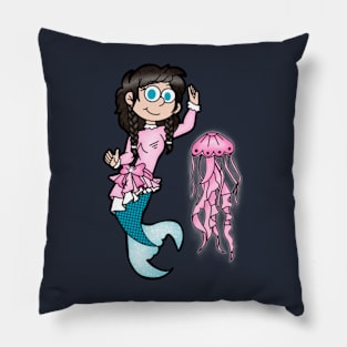 Jellyfish Mermaid Girl Pillow