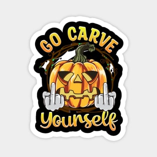 Funny Carved Pumpkin Men Women Funny Halloween Magnet