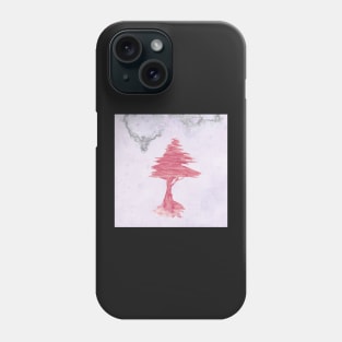 Red Tree Watercolor on vintage paper Phone Case