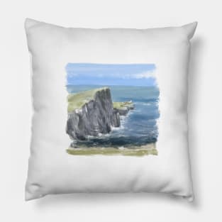 Neist Point Lighthouse on the Isle of Skye Art Pillow