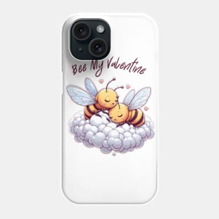 couple of bees embracing on a cloud, Bee My Valentine Phone Case