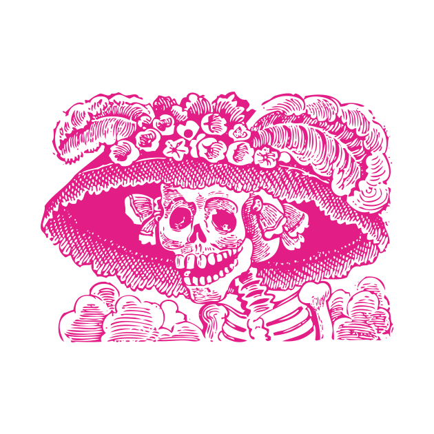 Calavera Catrina | Dia De Los Muertos | Day of the Dead | Skulls | Skeletons | Sugar Skulls | Hot Pink | by Eclectic At Heart