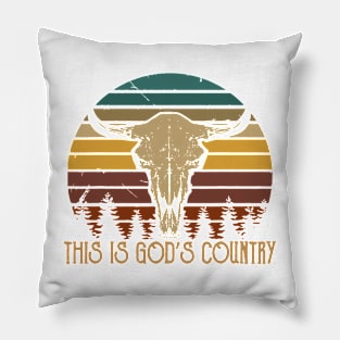 This Is God’s Bull Skulls Pillow