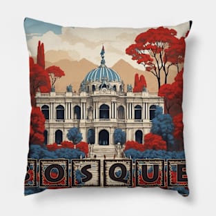 Bosque de Chapultepec Mexico Vintage Poster Tourism Pillow