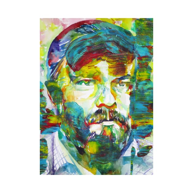 PHILIP K. DICK watercolor and acrylic portrait .1 by lautir