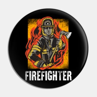 Patriotic Firefighter Red Thin Line I Back The Red Pin