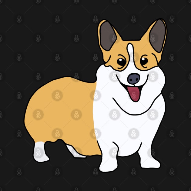 Cute Fluffy Tan/Brown and White Welsh Corgi Digital Art by yellowkats