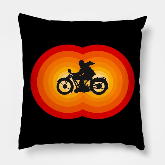 Retro Cafe Racer Motorcycle Motorbike design by MotorManiac Pillow by MotorManiac