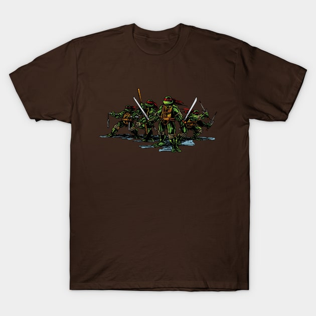 Teenage Mutant Ninja Turtles Shredder and Turtles Comic Women's Cotton Short-Sleeve T-Shirt - Special Order