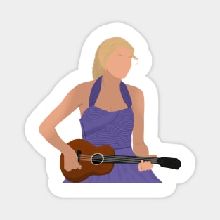 taylor with her guitar on stage purple dress country era Magnet