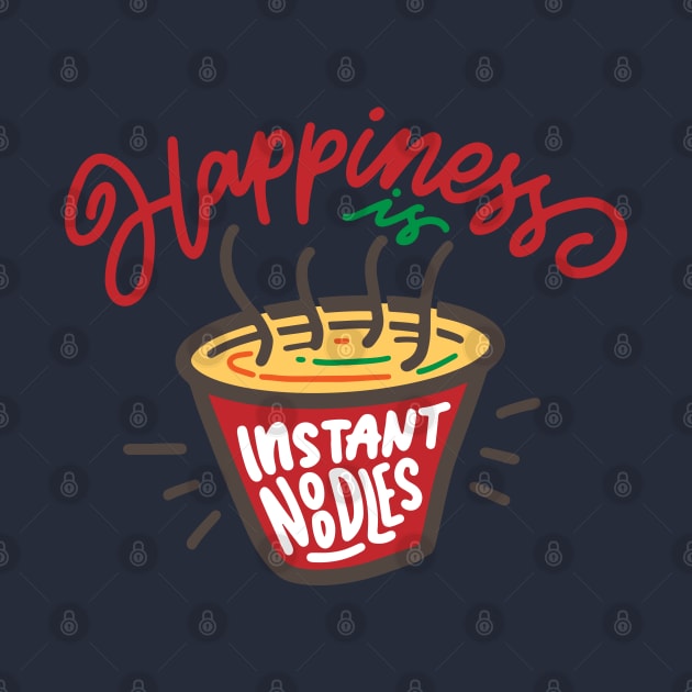 happiness is instant noodles by Mako Design 