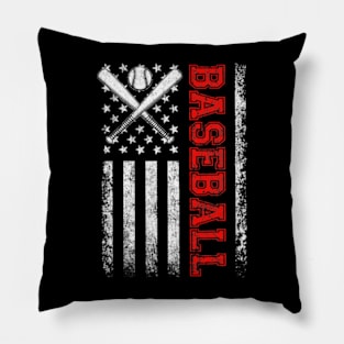 American Flag Team Baseball Pillow