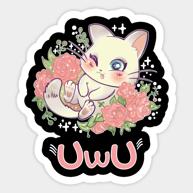 Uwu Cat Kwaii Cute Japan Anime - Kawaii - Stickers